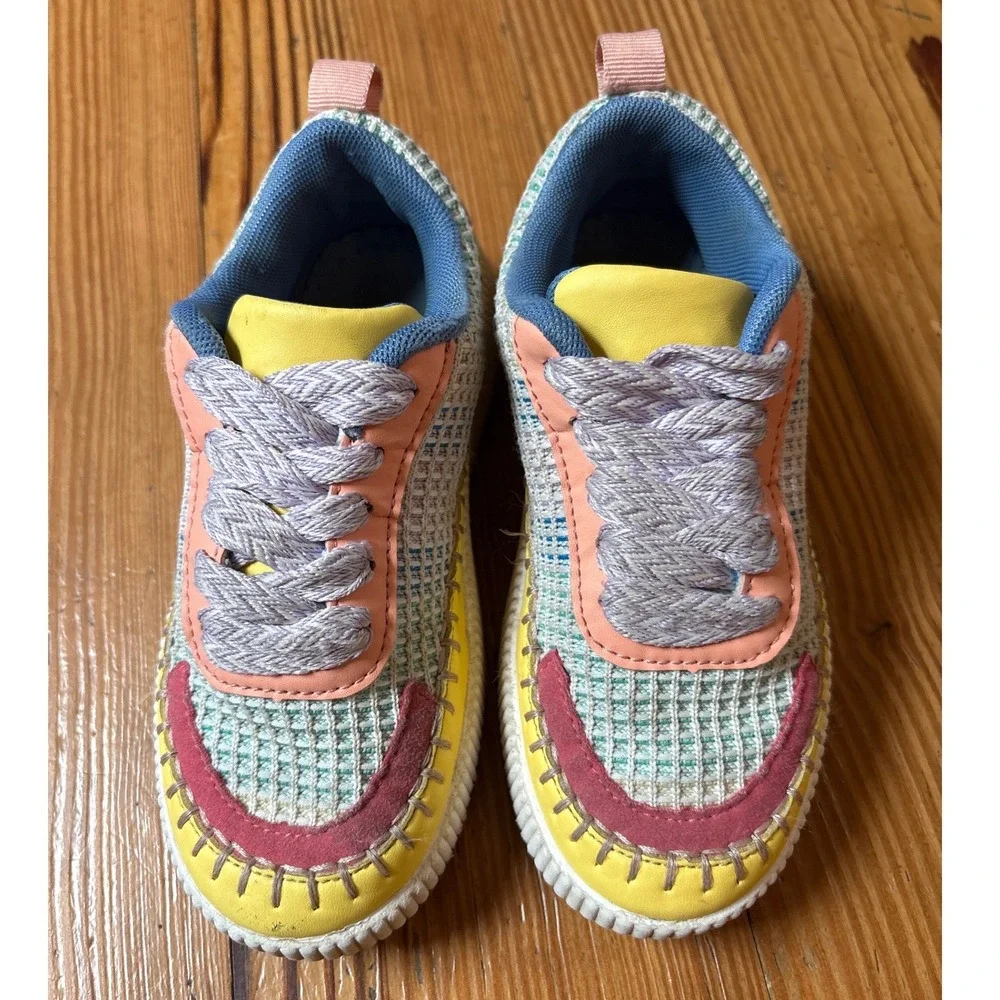 Link Platform Sneakers‎ Kids Multi-Color Woven Whipstitch Chunky SIZE 1